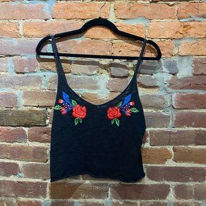 Roses cropped knit top